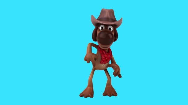 Cowboy Hundefigur Auf Isoliertem Hintergrund — Stockvideo