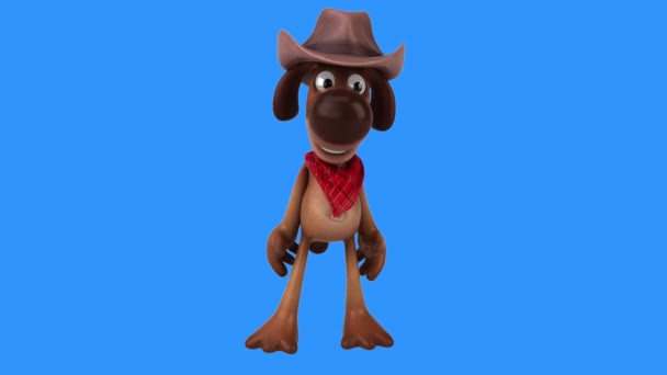 Cowboy Kutya Karakter Elszigetelt Háttér — Stock videók