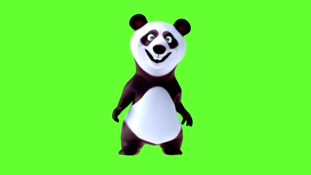 Eğlenceli Panda Çizgi Film Karakteri Animasyon — Stok video
