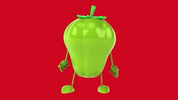 Pepe Personaggio Dei Cartoni Animati Sfondo Rosso — Video Stock