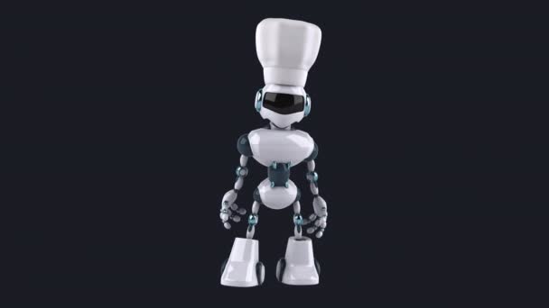 ロボットキャラクターシェフ 3Dアニメーション — ストック動画