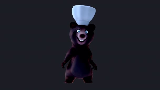 Fun Bear Chef Cartoon Character Animation — Vídeo de stock