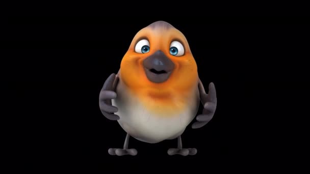 Beau Personnage Dessin Animé Oiseau Animation — Video