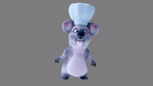Distractiv Personaj Desene Animate Koala Bucătar — Videoclip de stoc