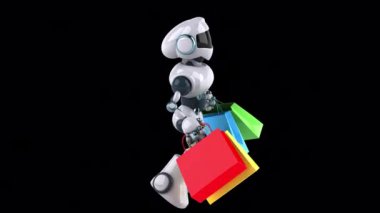 Çantalı komik çizgi film karakteri - 3 boyutlu animasyon 