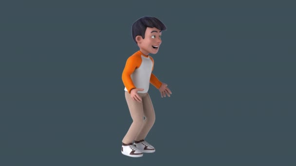 Leuke Cartoon Karakter Indiaanse Jongen — Stockvideo