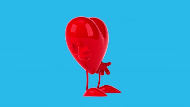 Смешные Персонажи Мультфильмов Красными Сердцами Анимация — стоковое видео