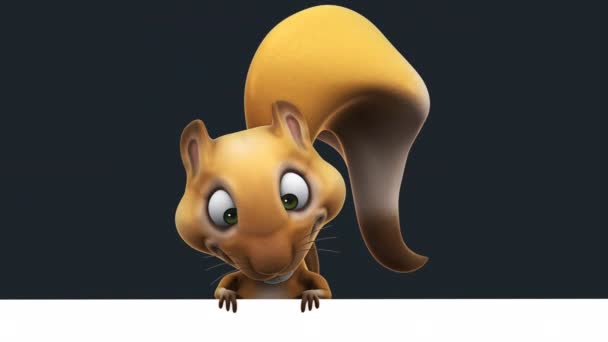 Fun Squirrel Cartoon Character Animation — Stock Video