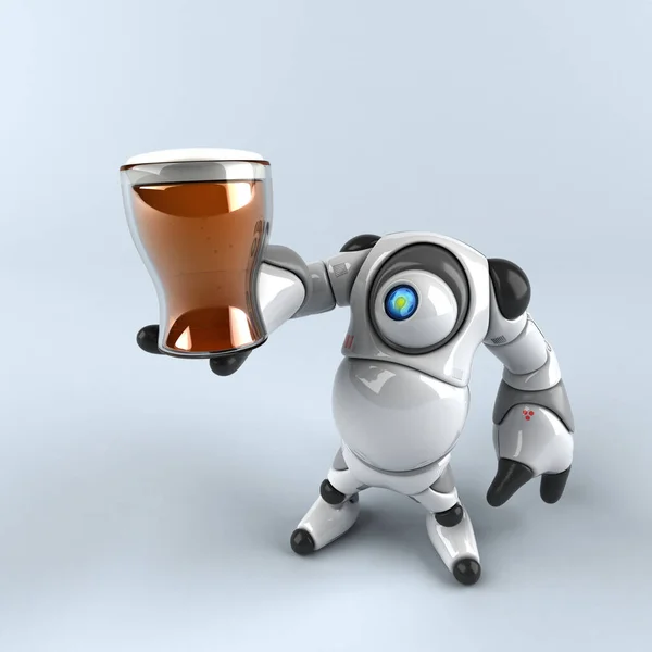 Robot Grande Con Cerveza Ilustración —  Fotos de Stock