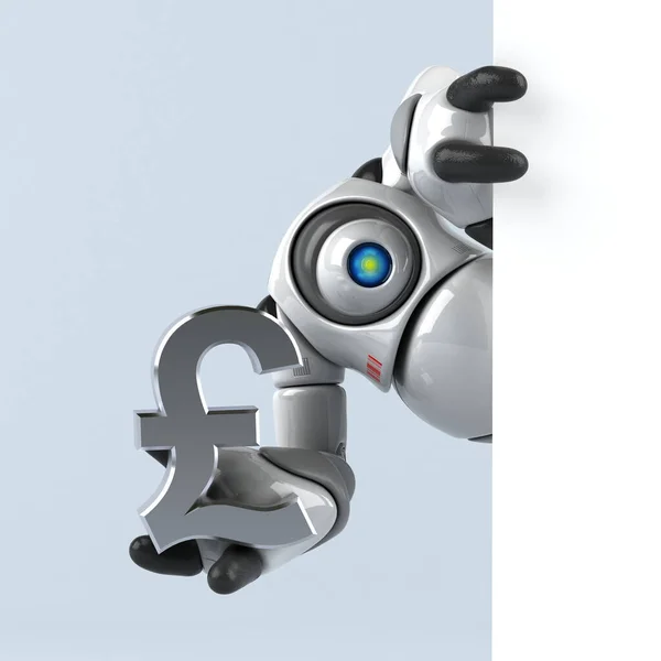 Großer Roboter Mit Pfund Illustration — Stockfoto