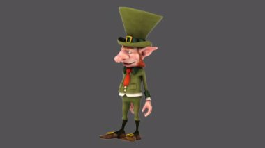 Fun leprechaun talking  - 3D Illustration