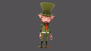 Fun leprechaun talking  - 3D Illustration