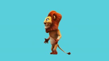 funny cartoon character  lion    - 3D animation 