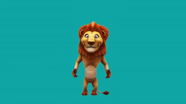 滑稽卡通人物狮子 3D动画 — 图库视频影像