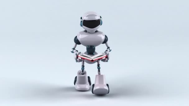 Robot Book Animation — Stockvideo