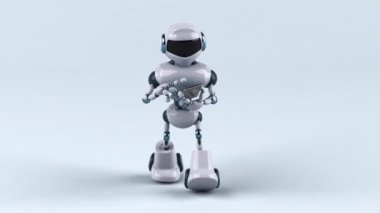 Robot with a smartphone - 3D animation 