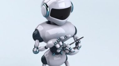 Robots with  smartphones - 3D animation 