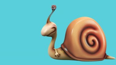 Eğlenceli salyangoz karakter - 3d çizim