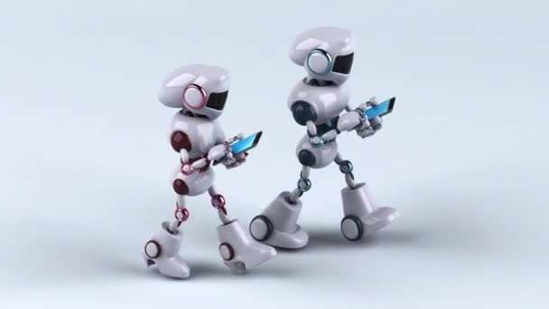 Robots Smartphones Animation — 图库视频影像