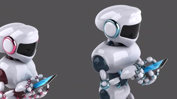 Robots Smartphones Animation — Stockvideo