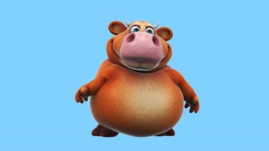 Funny cartoon character cow  talking   - 3d animation 