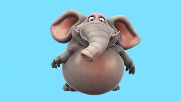 Elefante Personaggio Dei Cartoni Animati Divertente Animazione — Video Stock