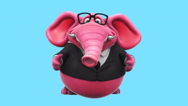 Businessman Elephant Fun Cartoon Character Animation — Wideo stockowe