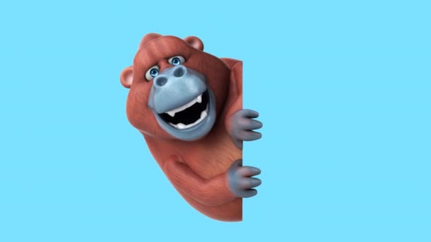 Fun Orangutan Character Animation — Stock Video