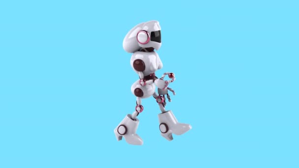 带有药丸的女机器人角色 3D动画 — 图库视频影像