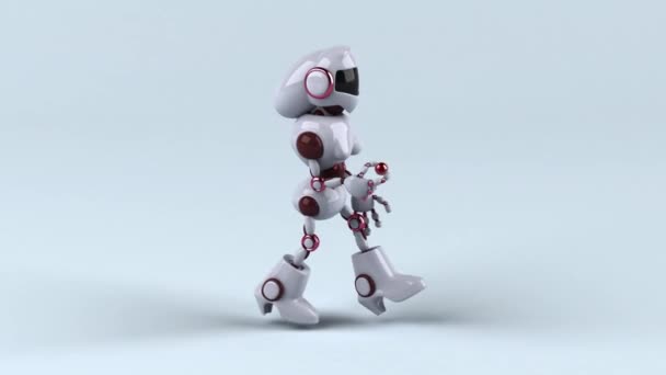 Kvinna Robot Karaktär Med Piller Animation — Stockvideo