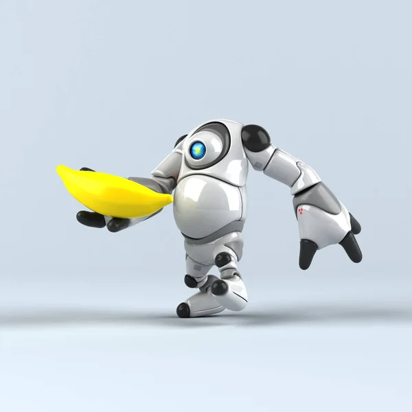 Robot Con Plátano Ilustración —  Fotos de Stock