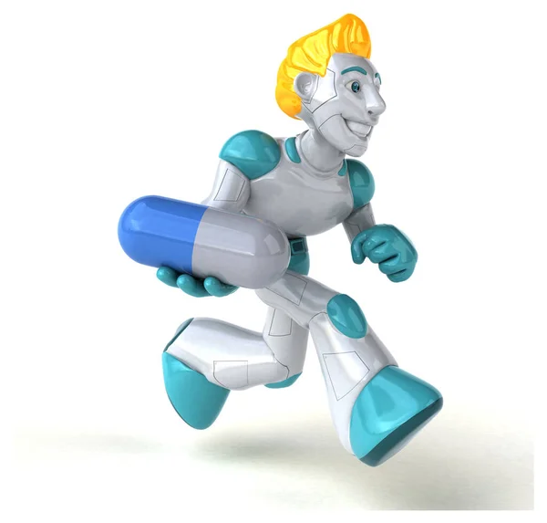 Robô Com Pílula Ilustração — Fotografia de Stock