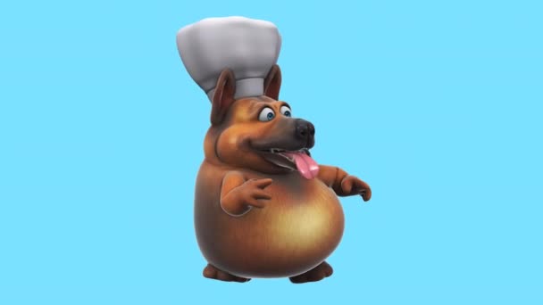 卡通人物狗厨师跳舞 3D动画 — 图库视频影像