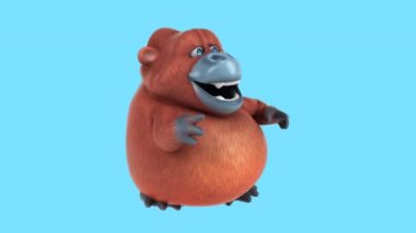Fun Orangutan character  dancing - animation