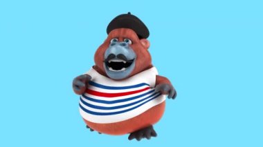 Fun french Orangutan character dancing - animation