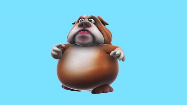 Fun Cartoon Character Bulldog Dancing Animation — Video