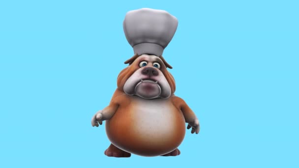 Fun Cartoon Character Dog Chef Animation — Stock video