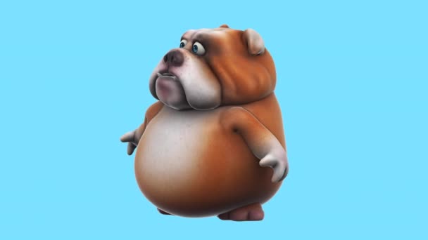 卡通人物斗牛犬说话有趣 3D动画 — 图库视频影像