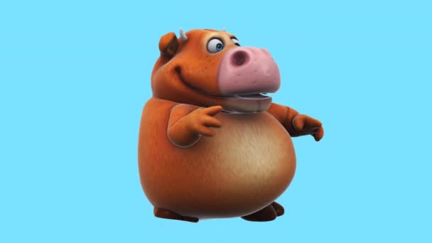 Funny Cartoon Character Cow Dancing Animation — Video Stok © julos