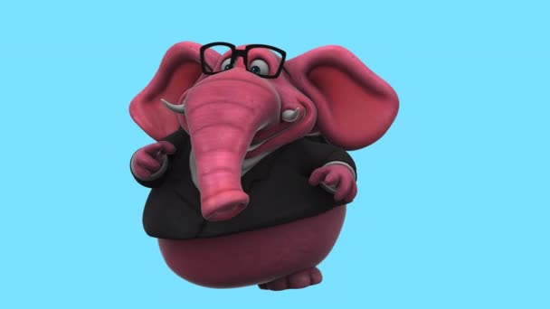 Elephant Businessman Dancing Fun Cartoon Character Animation — Vídeos de Stock