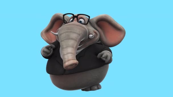 Elephant Businessman Dancing Fun Cartoon Character Animation — Stockvideo
