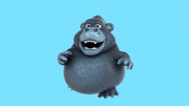 Fun Gorilla Character Dancing Illustration — Stock Video