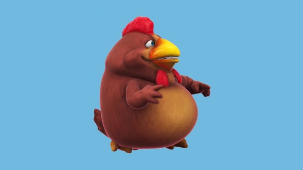 Cute Chicken Funny Cartoon Character Dancing Rumba Animation — Stock Video