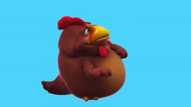 Brązowy Kurczak Śmieszne Postać Kreskówki Taniec Animacja — Wideo stockowe