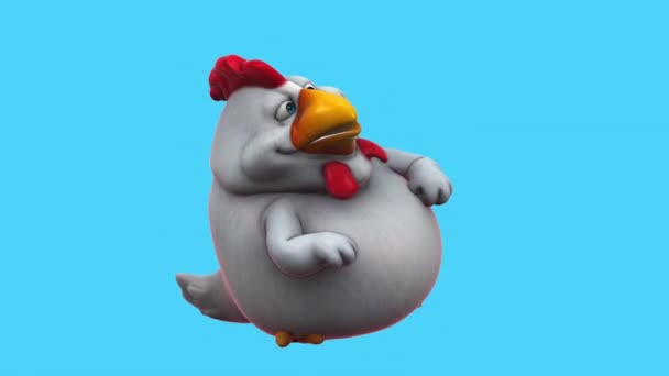 Beyaz Tavuk Komik Çizgi Film Karakteri Dans Boyutlu Animasyon — Stok video