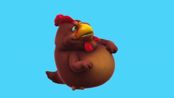 Braune Huhn Lustige Zeichentrickfigur Tanzen Animation — Stockvideo