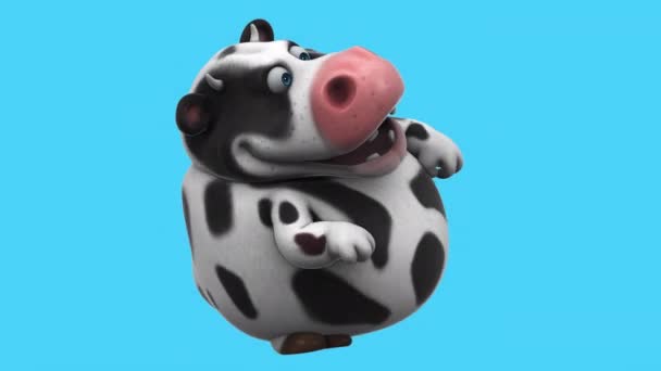 Karakter Kartun Lucu Normande Cow Dancing Animasi — Video Stok