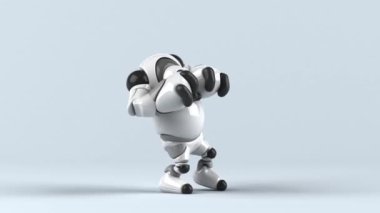 Büyük robot çizgi film karakteri - 3 boyutlu animasyon 