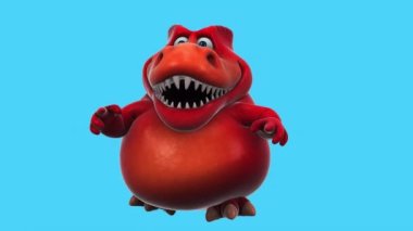 Dinozor, komik çizgi film karakteri rumba dansı - 3 boyutlu animasyon  