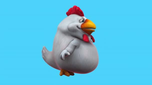 Pollo Marrón Divertido Personaje Dibujos Animados Hablando Animación — Vídeo de stock